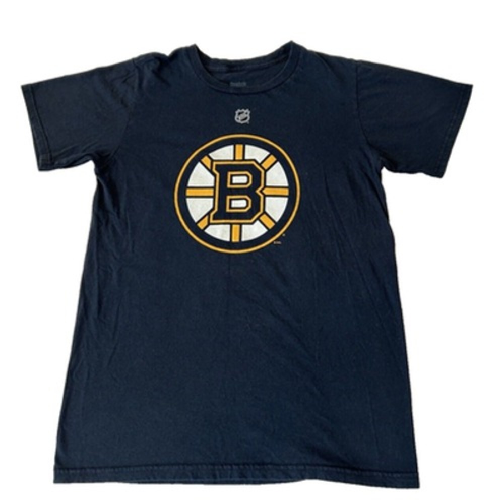 Reebok NHL T-Shirt Men's Boston Bruins Charlie McAvoy Black Size S Cotton